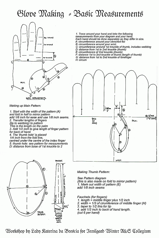 pattern for gloves with fingers